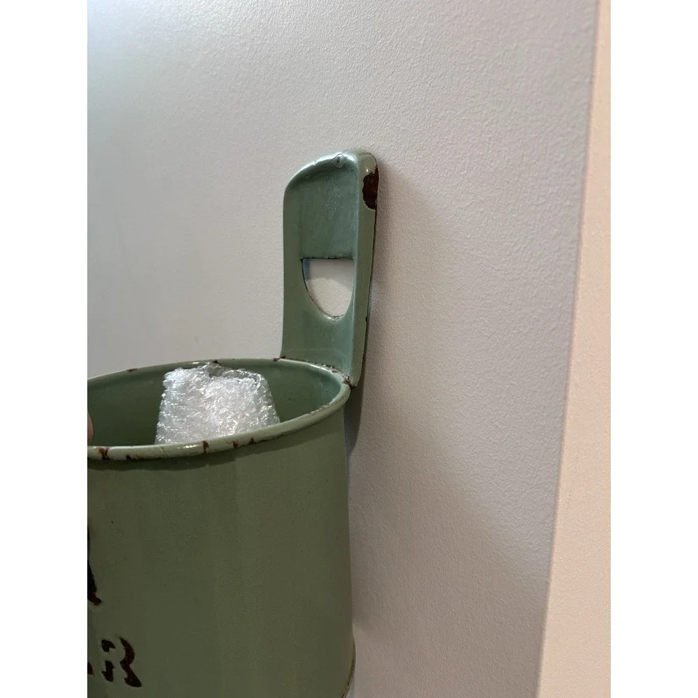 Vintage‎ Green Enamel Ware Hanging Brush Holder